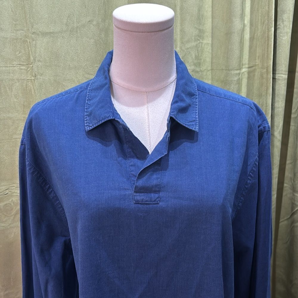 Olebar Brown 100% cotton Men's Blue Casual Shirt, XL - Picture 2 of 9